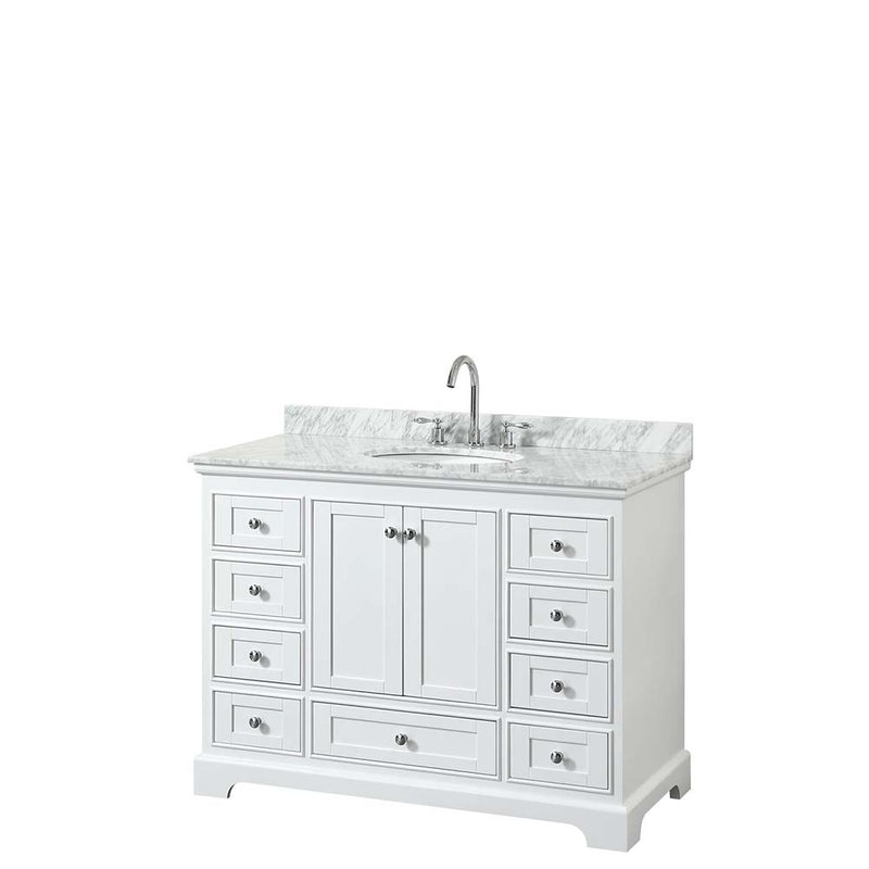 Deborah 48 Inch Single Bathroom Vanity in White - 18