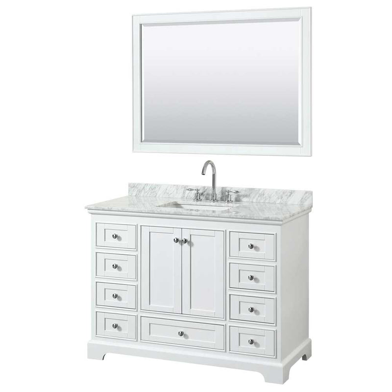 Deborah 48 Inch Single Bathroom Vanity in White - 32