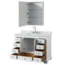 Deborah 48 Inch Single Bathroom Vanity in White - 36