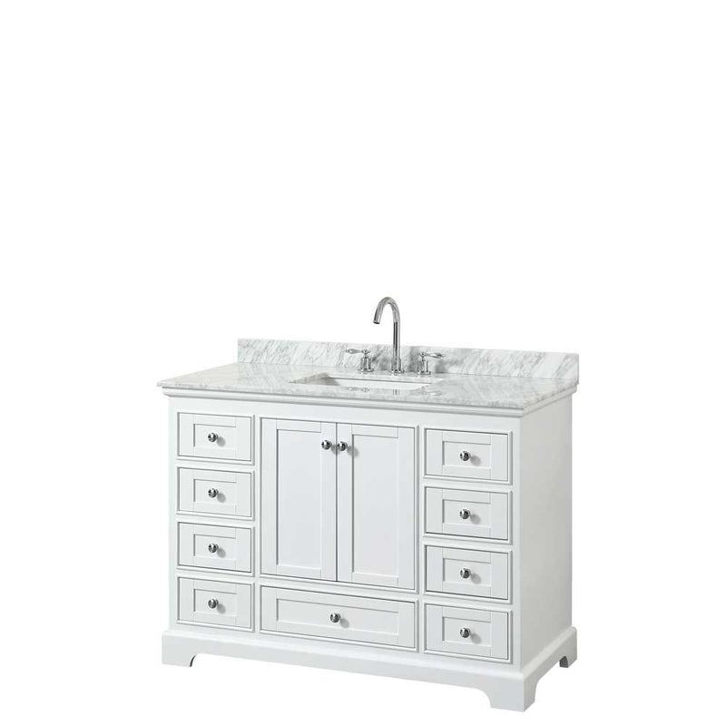 Deborah 48 Inch Single Bathroom Vanity in White - 30