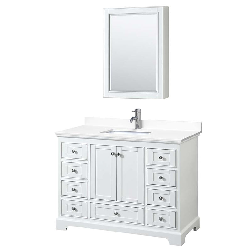 Deborah 48 Inch Single Bathroom Vanity in White - 46