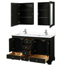 Deborah 60 Inch Double Bathroom Vanity in Dark Espresso - 68