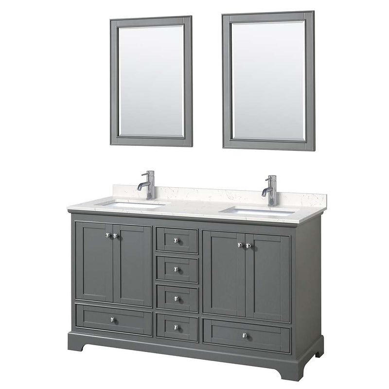 Deborah 60 Inch Double Bathroom Vanity in Dark Gray - 12