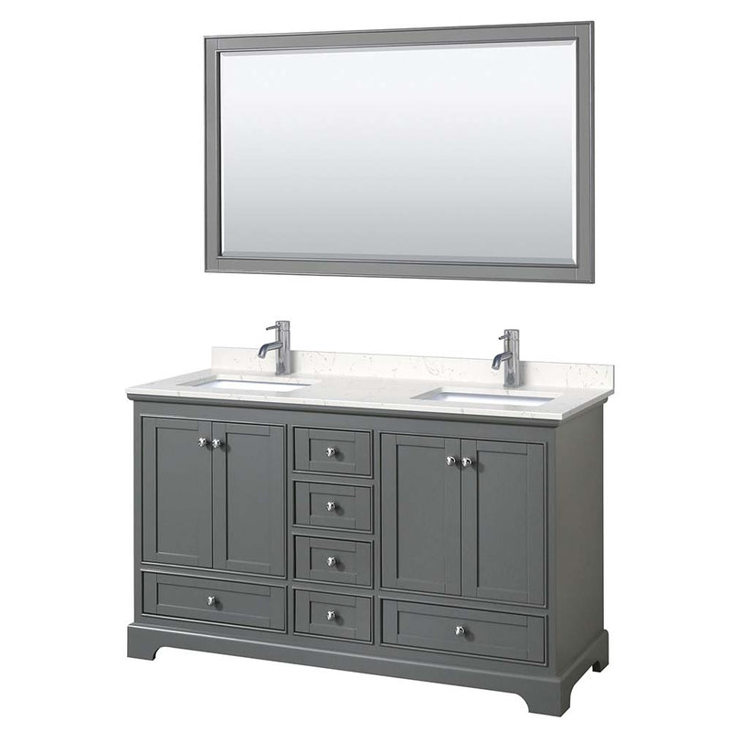 Deborah 60 Inch Double Bathroom Vanity in Dark Gray - 16