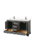 Deborah 60 Inch Double Bathroom Vanity in Dark Gray - 10