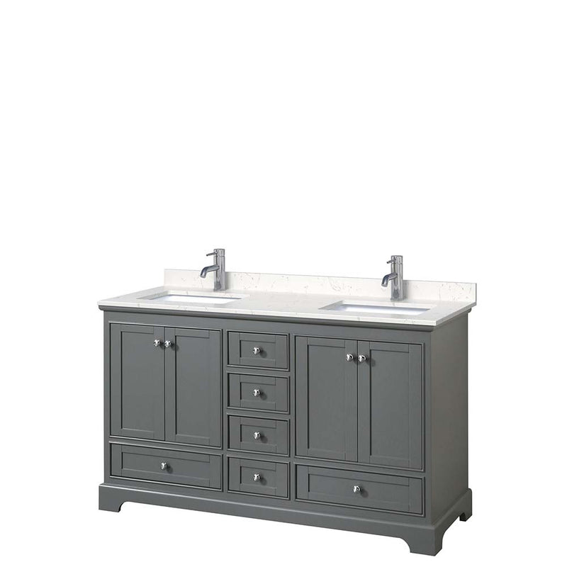 Deborah 60 Inch Double Bathroom Vanity in Dark Gray - 9