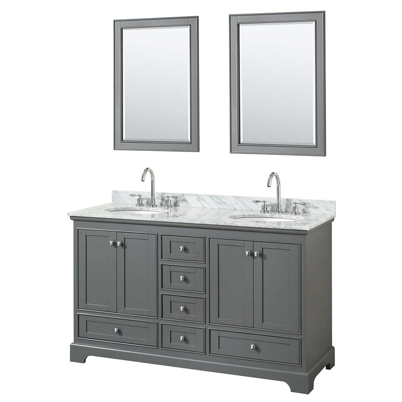 Deborah 60 Inch Double Bathroom Vanity in Dark Gray - 27