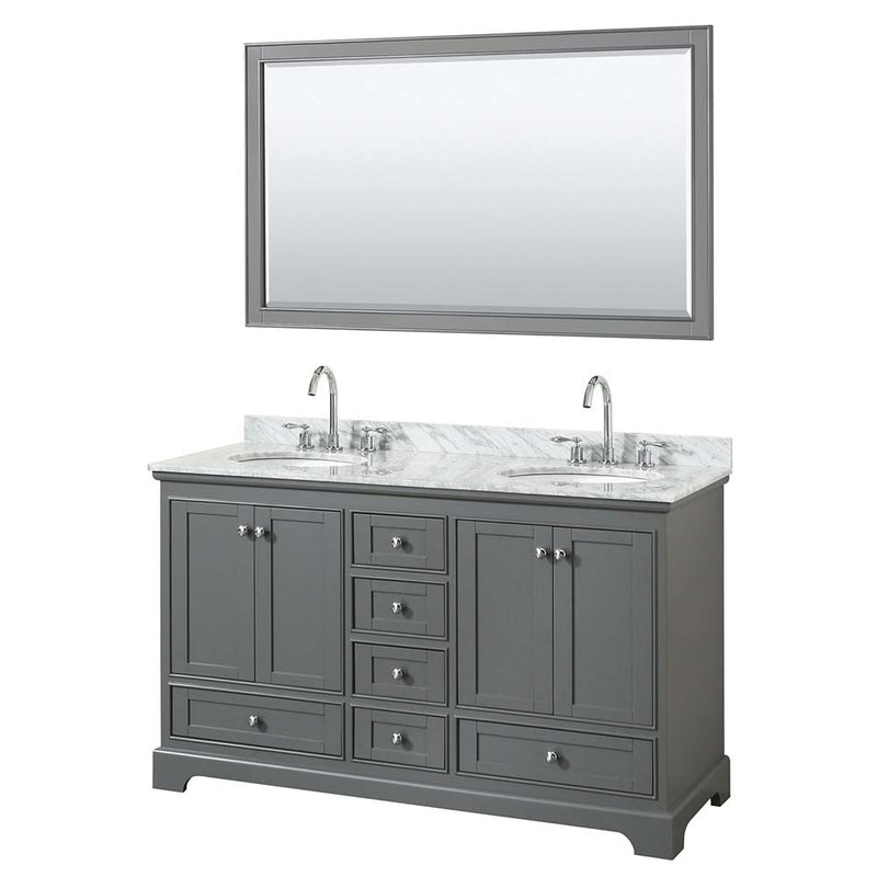 Deborah 60 Inch Double Bathroom Vanity in Dark Gray - 31