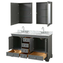 Deborah 60 Inch Double Bathroom Vanity in Dark Gray - 36