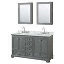 Deborah 60 Inch Double Bathroom Vanity in Dark Gray - 35