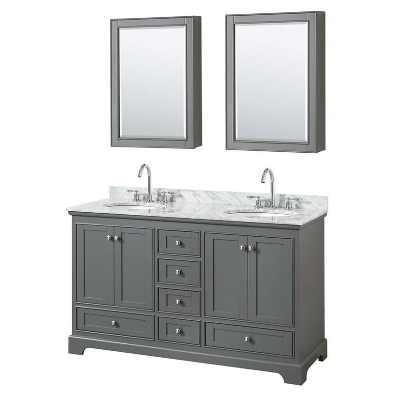 Deborah 60 Inch Double Bathroom Vanity in Dark Gray - 35