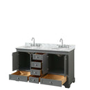 Deborah 60 Inch Double Bathroom Vanity in Dark Gray - 25