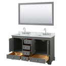 Deborah 60 Inch Double Bathroom Vanity in Dark Gray - 46