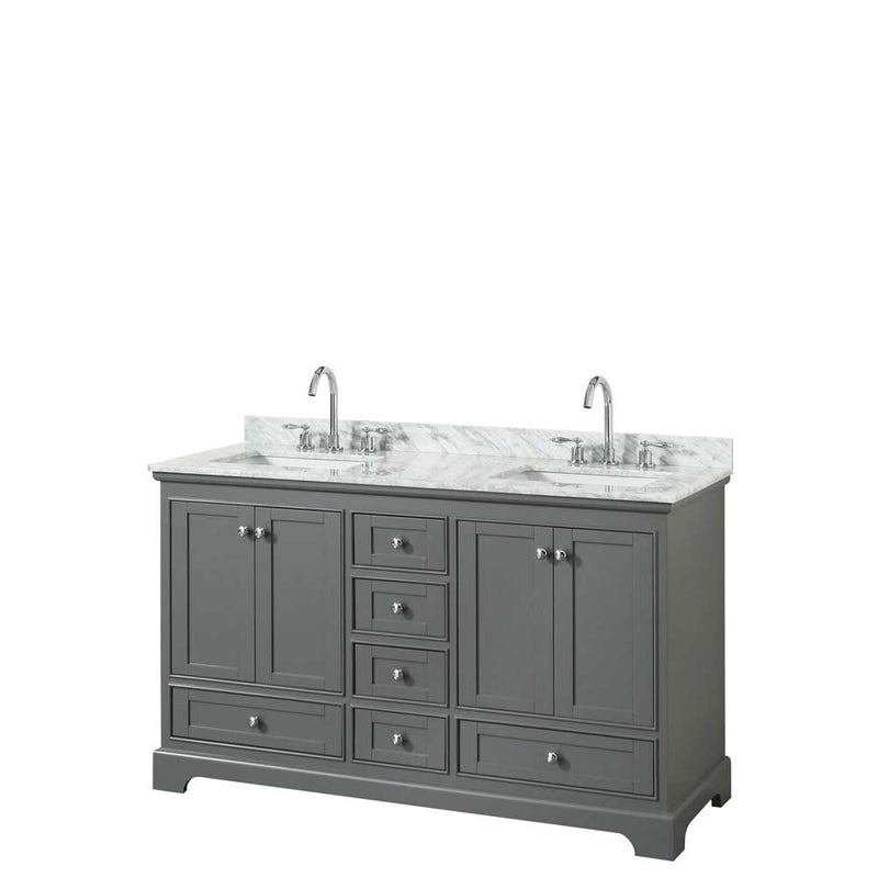 Deborah 60 Inch Double Bathroom Vanity in Dark Gray - 40