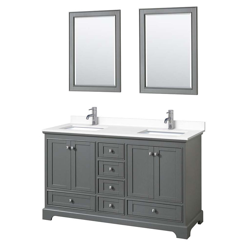 Deborah 60 Inch Double Bathroom Vanity in Dark Gray - 55