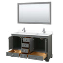 Deborah 60 Inch Double Bathroom Vanity in Dark Gray - 60