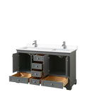 Deborah 60 Inch Double Bathroom Vanity in Dark Gray - 53