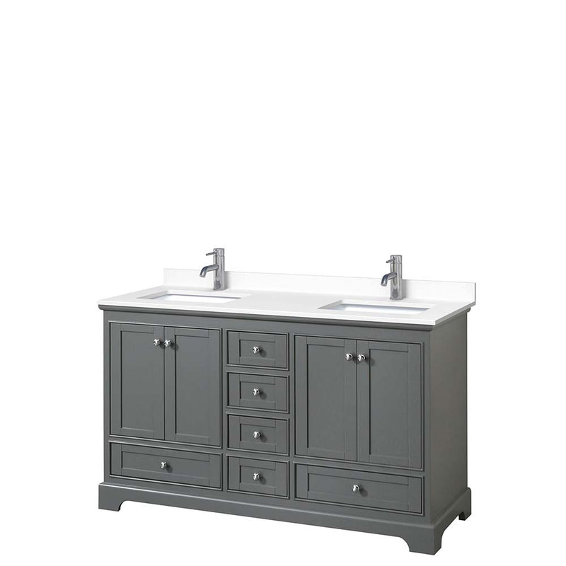 Deborah 60 Inch Double Bathroom Vanity in Dark Gray - 52