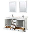 Deborah 60 Inch Double Bathroom Vanity in White - 13