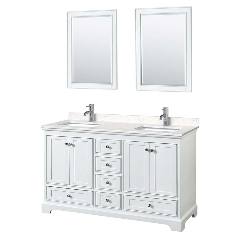Deborah 60 Inch Double Bathroom Vanity in White - 12