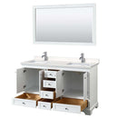 Deborah 60 Inch Double Bathroom Vanity in White - 17