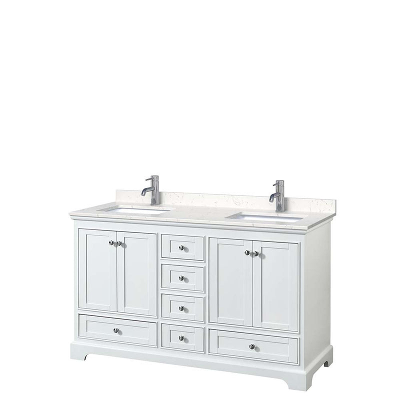 Deborah 60 Inch Double Bathroom Vanity in White - 9