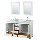 Deborah 60 Inch Double Bathroom Vanity in White - 28