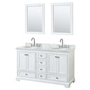 Deborah 60 Inch Double Bathroom Vanity in White - 27