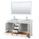 Deborah 60 Inch Double Bathroom Vanity in White - 32