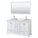Deborah 60 Inch Double Bathroom Vanity in White - 31