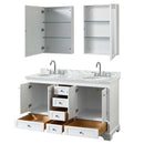 Deborah 60 Inch Double Bathroom Vanity in White - 36
