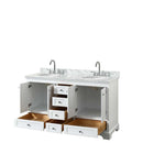 Deborah 60 Inch Double Bathroom Vanity in White - 25