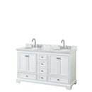 Deborah 60 Inch Double Bathroom Vanity in White - 24