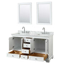 Deborah 60 Inch Double Bathroom Vanity in White - 43