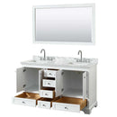 Deborah 60 Inch Double Bathroom Vanity in White - 46