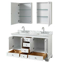 Deborah 60 Inch Double Bathroom Vanity in White - 49