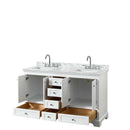 Deborah 60 Inch Double Bathroom Vanity in White - 41