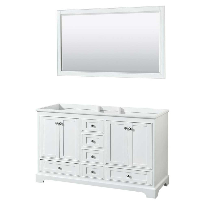 Deborah 60 Inch Double Bathroom Vanity in White - 4