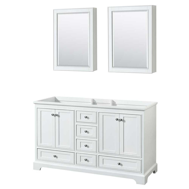 Deborah 60 Inch Double Bathroom Vanity in White - 6