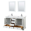 Deborah 60 Inch Double Bathroom Vanity in White - 56
