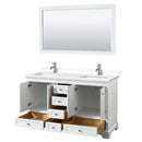 Deborah 60 Inch Double Bathroom Vanity in White - 60