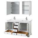 Deborah 60 Inch Double Bathroom Vanity in White - 64