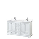 Deborah 60 Inch Double Bathroom Vanity in White - 52
