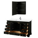 Deborah 60 Inch Single Bathroom Vanity in Dark Espresso - 50