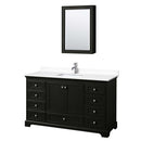 Deborah 60 Inch Single Bathroom Vanity in Dark Espresso - 49