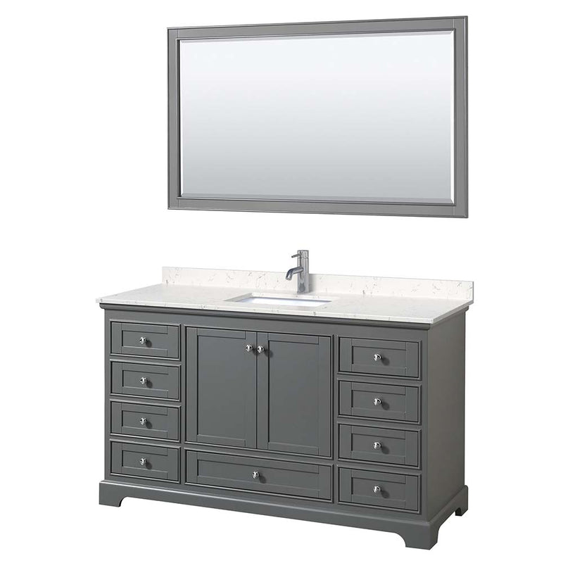 Deborah 60 Inch Single Bathroom Vanity in Dark Gray - 10