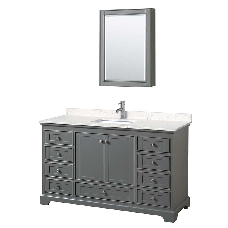 Deborah 60 Inch Single Bathroom Vanity in Dark Gray - 14
