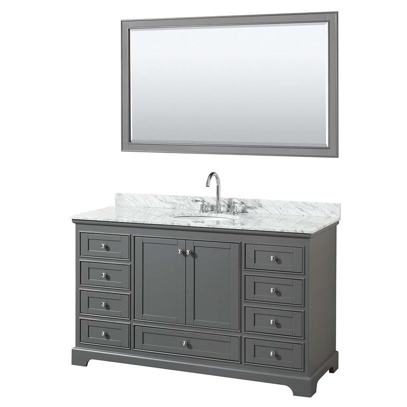 Deborah 60 Inch Single Bathroom Vanity in Dark Gray - 21