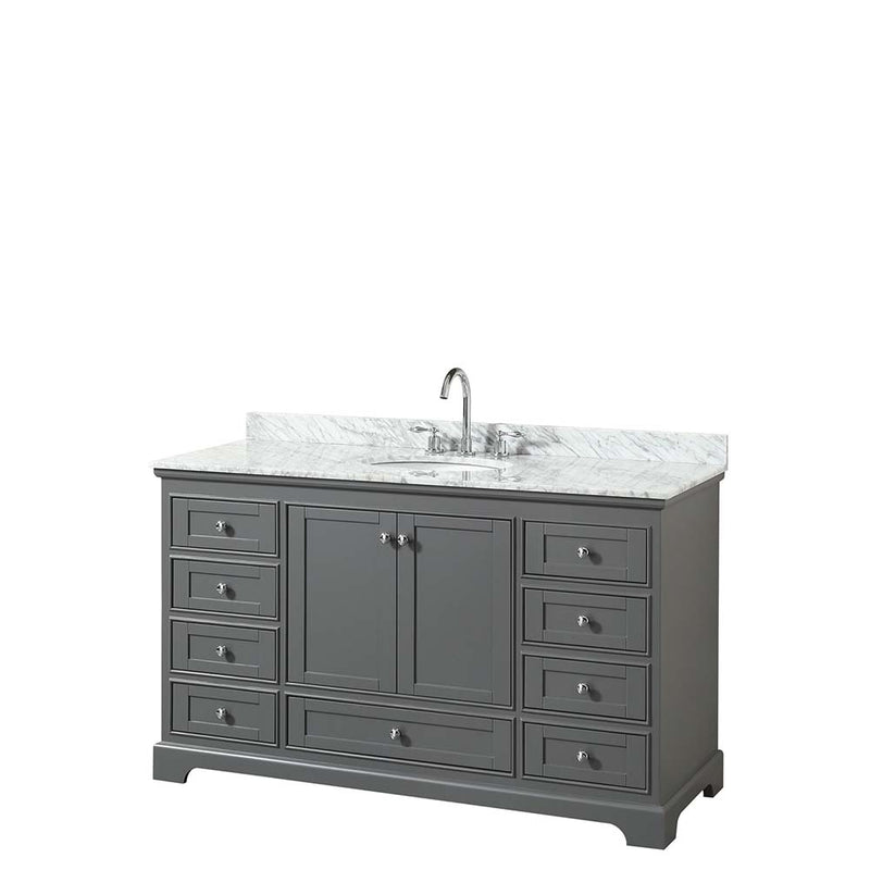 Deborah 60 Inch Single Bathroom Vanity in Dark Gray - 18