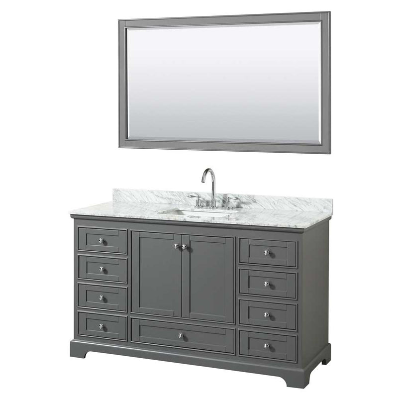 Deborah 60 Inch Single Bathroom Vanity in Dark Gray - 32